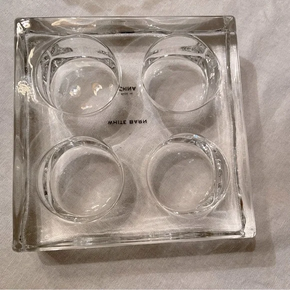 White Barn clear glass quad tea light holder - Picture 2 of 4